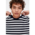 Pull & Bear 09558505 Lacivert Denizci Çizgili Kısa Kollu Erkek T-Shirt