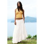 Pull & Bear Asimetrik beyaz midi etek