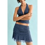 Pull & Bear Boncuklu tül mini etek