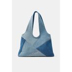 Pull & Bear Patchwork denim shopper çanta