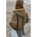 Pull & Bear Suni yünlü iç astarlı kapüşonlu ceket