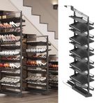 Pull-out ayakkabı rafı, Ayarlanabilir Pull-Out Ayakkabı Rafı Düzenleyici, 11 Katmanlı Dikey Depolama Çözümü, Yerden Tasarruflu Metal Tasarım, Küçük Yatak Odaları ve Dolaplar için İstiflenebilir