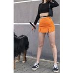 Pullaps Çift Yırtmaçlı Etek Görünümlü Mini Şortetek Turuncu