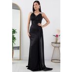 PULLIMM Omuz Taş Detay Simli Abiye Elbise 39844
