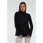 Pulsar Betria Lacivert Balıkçı Yaka Tshirt S Beden Oversize Parmak Detaylı İş Elbisesi - Siyah