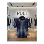 PULT erkek çizgili dokulu kısa kol poloyaka triko tişört kaliteli desenli yazlık basic t-shirt