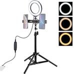 Puluz 70 cm Çift Telefon Tutucu 6.2 cm Led Işık Stand Youtuber Tripod