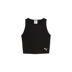 Puma 629765-01 Wardrobe Ess Ribbed Crop Top Kadın T-Shirt Siyah
