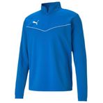 Puma 65739402 Mavi Teamrise 1/4 Zip Top Erkek Futbol Antrenman Uzun Kollu T-shirt