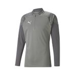Puma 65798213 Gri Teamcup Training 1/4 Zip Top Erkek Futbol Uzun Kollu Antrenman Üstü