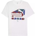 Puma 683207-02 Graphics Sports Tee Tişort Erkek T-Shirt - XL - Beyaz