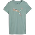 Puma 68508130 Graphics Floral Cat Logo Tee Kadın Spor Tişört - XS - Yeşil