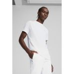Puma Beyaz EVOSTRIPE Kısa Kol T-Shirt Erkekler İçin Günlük Kullanım ve Spor Kombin