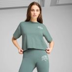 PUMA CLASS Relaxed Crop Tee - Yeşil - XS