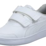 Puma Courtflex V2 Kids' Trainers Unisex Çocuk Spor Ayakkabı, Puma White-Gray Violet, 33