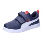 PUMA Courtflex V3 V Ps üniseks çocuk spor ayakkabısı, Puma Navy PUMA White PUMA Red, 33 EU