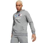 PUMA Erkek BMW M Motorsport polar kapüşonlu sweatshirt ┃motor sporları kapüşonlu sweatshirt, yuvarlak yakalı erkek, Gri (Medium Gray Heather), L