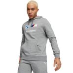 PUMA Erkek BMW M Motorsport polar kapüşonlu sweatshirt ┃motor sporları kapüşonlu sweatshirt, yuvarlak yakalı erkek, Gri (Medium Gray Heather), S