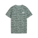 Puma Erkek Çocuk T-shirt Mid90s Aop Tee, 7-8 Yaş, 5003249376, Yeşil, Erkek Çocuk