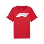 PUMA Erkek F1 ESS Logolu Tişört 180g, Pop Kırmızı, S