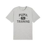 PUMA Erkek M GRAPHICS TRAIN LOGO RLXD T T-shirt Light Gray Heather-Q3 M