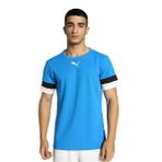 PUMA Erkek Teamrise Jersey Tişört, Electric Blue Lemonade-PUMA Black-PUMA White, M EU