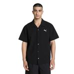 PUMA Erkek Wardrobe ESS Relaxed gofre kumaş tişört, Siyah, L