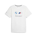 PUMA Erkek/Unisex BMW MMS ESS Logo Tee-PUMA White Tees S