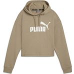 Puma Ess Cropped Logo Hoodie Kadın Bej Sweatshırt