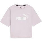 Puma Ess Cropped Logo Tee Bej Kadın Kısa Kol T-Shirt - Pudra
