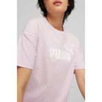 Puma Ess Cropped Logo Tee Bej Kadın Kısa Kol T-Shirt - XL