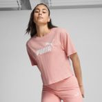 Puma Ess Cropped No. 1 Logo Tee Kadın T-Shirt 684972-96 Ruby Shimmer - Pembe