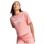 PUMA ESS Cropped No. 1 Logo Tee Kadın Tişört, Pink Fruit, S