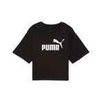PUMA ESS Cropped No. 1 Logo Tee Kadın Tişört, PUMA Black, S