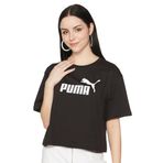 PUMA ESS Cropped No. 1 Logo Tee Kadın Tişört, PUMA Black, XS