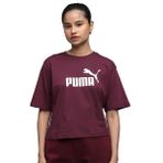 PUMA ESS Cropped No. 1 Logo Tee Kadın Tişört, Ruby Shimmer, XS
