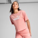 Puma ESS Cropped No.1 Logo Tee Pembe Kadın Kısa Kol T-Shirt