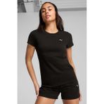 Puma ESS ELEVATED Tee Siyah Kadın Kısa Kol T-Shirt
