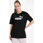 Puma Ess Logo Boyfriend Kadın Tişört - XS - Siyah