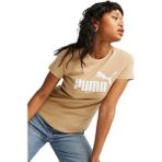 Puma Ess Logo Kadın Tişört 58677587 5867758721 - Bej - XS