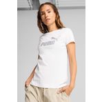 Puma ESS Metallic No. 1 Logo T Kısa Kollu Beyaz Kadın T-shirt