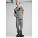 Puma Ess No. 1 Logo Tee Gri Erkek Kısa Kol T-Shirt Grafik Desenli Dokuma Kumaş ile Günlük Kullanım - 2XL