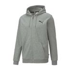 Puma ESS Small Logo FZ Hoodie TR 586704 Fermuarlı Erkek Kapüşonlu Sweatshirt GRİ
