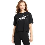 Puma Essential Cropped Logo Kadın Siyah Tişört - XL