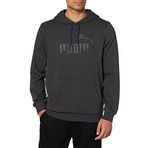 Puma Essentials Big Logo Hoodie Men Unisex Yetişkin Kapüşonlu Sweatshirt, Dark Gray Heather, S