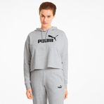 Puma Essentials Cropped Logo Tr Kadın Gri Kapüşonlu Sweatshirt