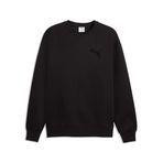 Puma Essentials Elevated Cat Logo Erkek Geniş Kesim Sweatshirt, Siyah, XL