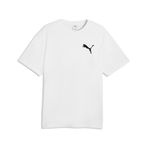 PUMA Essentıals Elevated Cat Logo Erkek Geniş Kesim Tişört,Puma White L