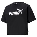 Puma Essentials Logo Cropped Tee Women Kadın Crop T-shirt, Puma Black, M