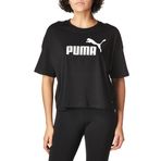 Puma Essentials Logo Cropped Tee Women Kadın Crop T-shirt, Puma Black, XS